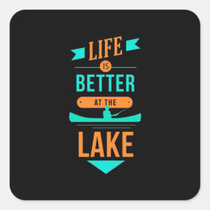 Sticker Carré La Vie De Kayak Est Meilleure Au Lac