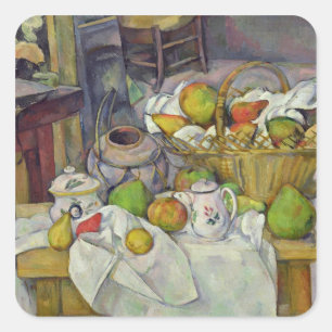 Sticker Carré La vie de Paul Cezanne toujours avec le panier,