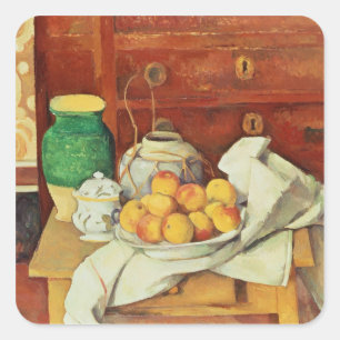 Sticker Carré La vie de Paul Cezanne toujours avec un coffre