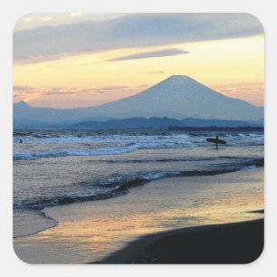 Sticker Carré La vie de plage : Japon