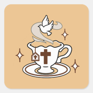 Sticker Carré La vie est douce avec Jésus - Christian Faith Tea 