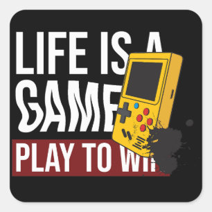 STICKER CARRÉ LA VIE EST UN JEU À GAGNER