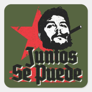 Sticker Carré La vie révolutionnaire de Che Guevara Juntos Se Pu
