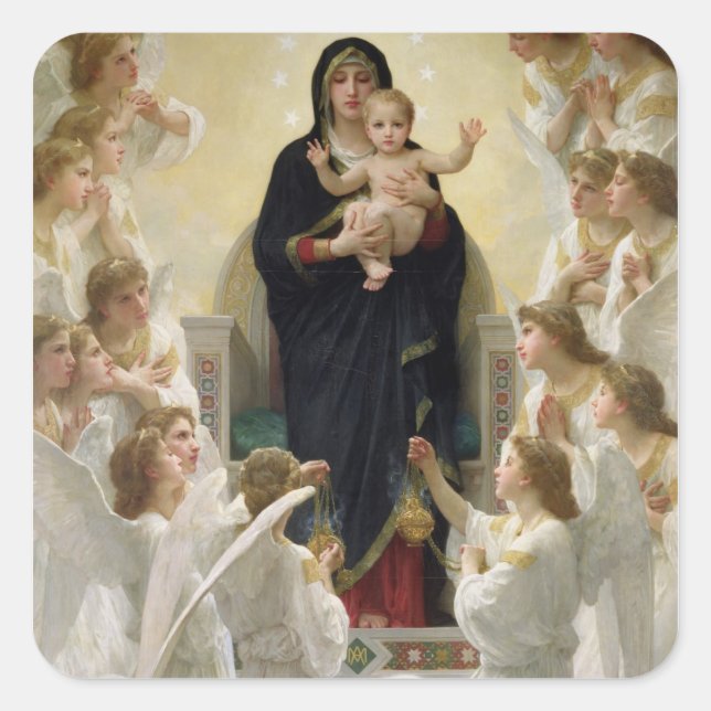 Sticker Carré La Vierge aux anges, 1900 (Devant)