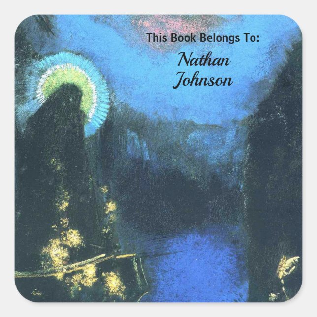 Sticker Carré La Vierge du Bateau avec Corona par Odilon Redon (Devant)