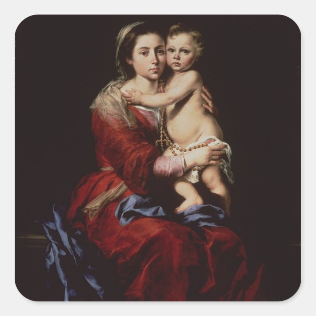 Sticker Carré La Vierge du Rosaire, c.1650 (Devant)