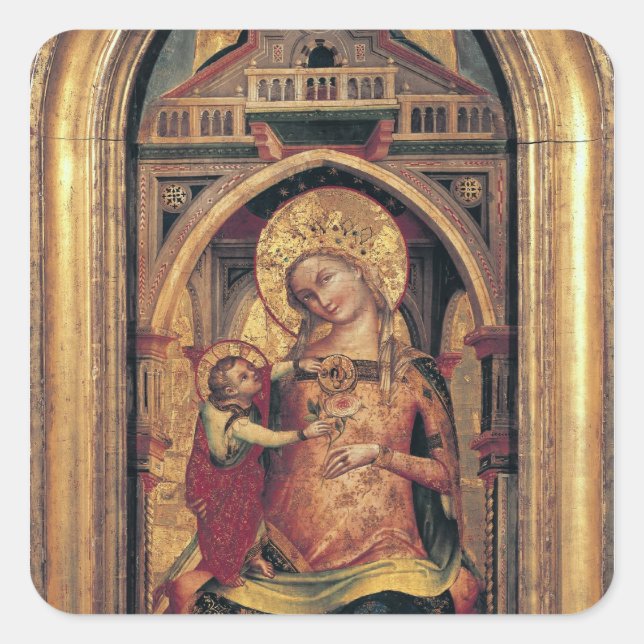 Sticker Carré La Vierge et l'Enfant, 1372 (Devant)