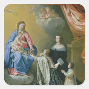 Sticker Carré La Vierge Marie donne la Couronne et le Scepter