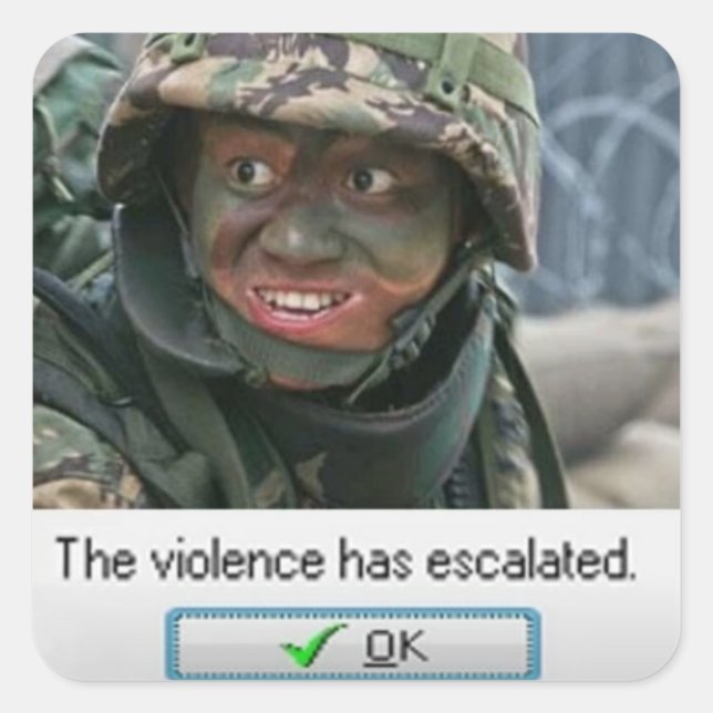 Sticker Carré La violence s'est intensifiée. (Devant)