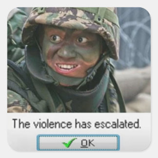 Sticker Carré La violence s'est intensifiée.