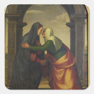 Sticker Carré La visite de St Elizabeth à Vierge Marie