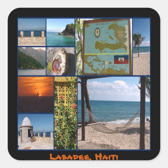 Sticker Carré Labadee, Haïti (Devant)