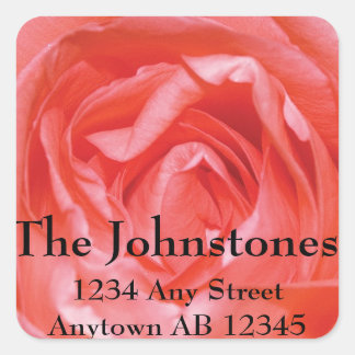 Sticker Carré Label d'address de Perfectly Rose Wedding