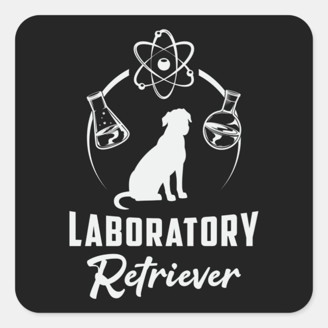 Sticker Carré Laboratoire Labrador Retriever Amoureux des chiens (Devant)