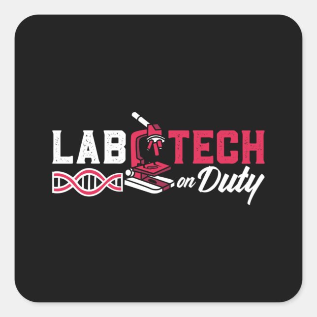 Sticker Carré Laboratoire Technique En Service Technicien En Lab (Devant)