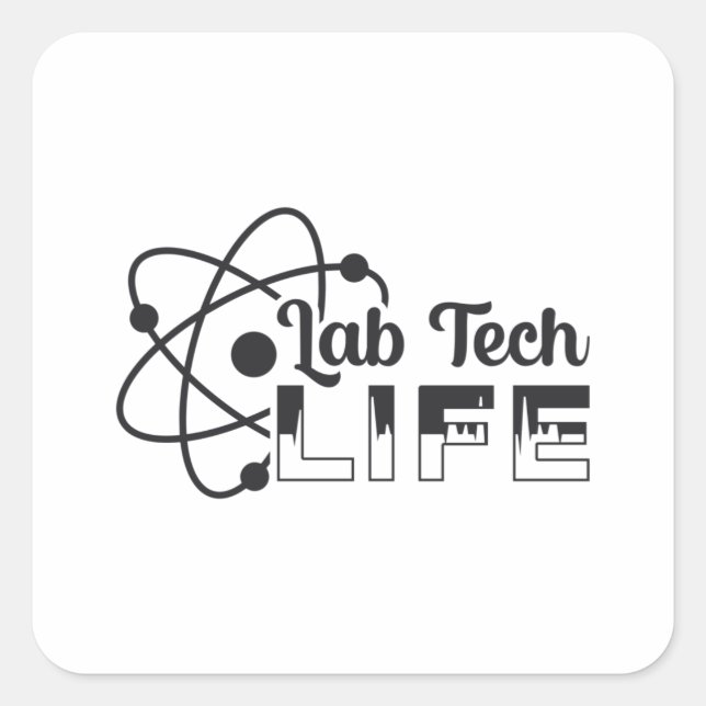 Sticker Carré Laboratoire Technique Vie Laboratoire Science Tech (Devant)