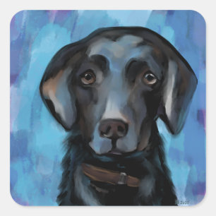 Sticker Carré Labrador Retriever