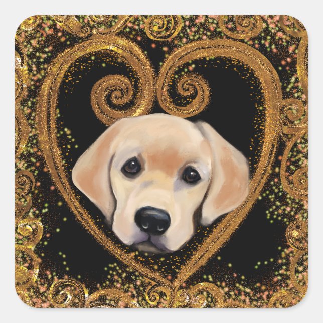 Sticker Carré Labrador Retriever (Devant)