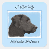 Labrador Retriever Black Peinture Original Chien A