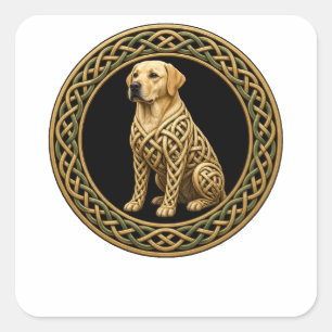 Sticker Carré Labrador Retriever Nœud Celtique