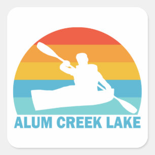 Sticker Carré Lac Alum Creek Ohio Kayak