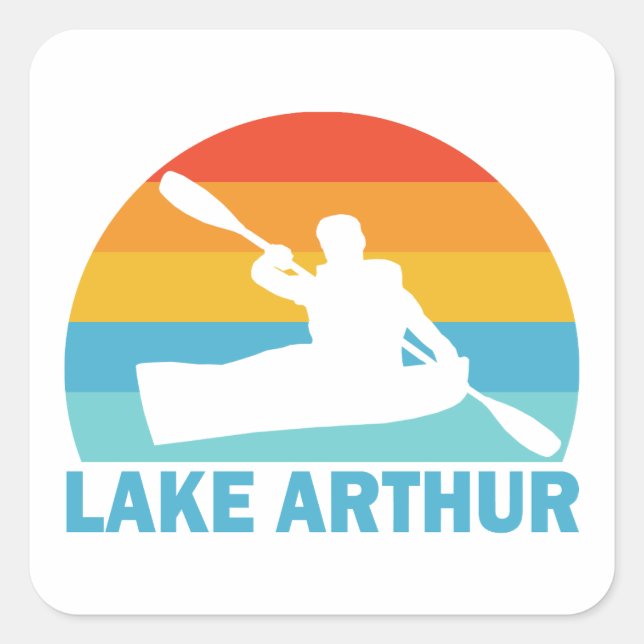 Sticker Carré Lac Arthur Pennsylvania Kayak (Devant)
