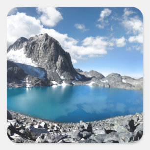 Sticker Carré Lac Catherine et Banner Peak - Sierra Nevada