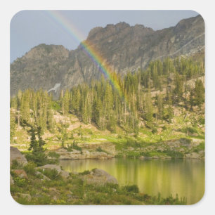 Sticker Carré Lac Cecret avec arc-en-ciel sur Devil's Castle,