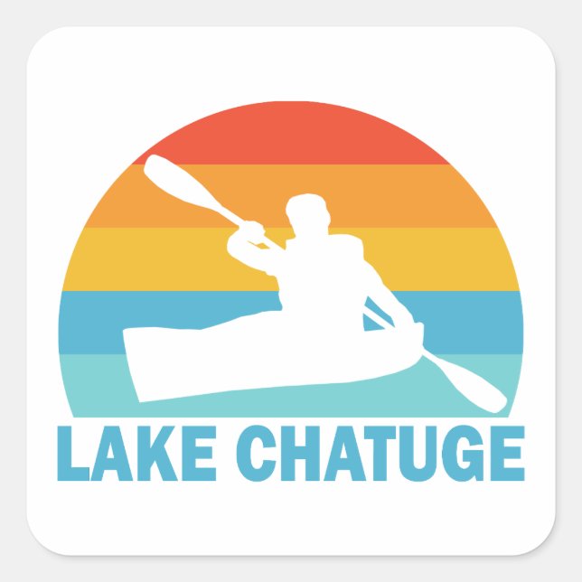 Sticker Carré Lac Chatuge Caroline du Nord Géorgie Kayak (Devant)