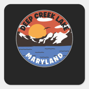 Sticker Carré Lac Deep Creek - Maryland