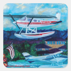 Sticker Carré Lac Hood, Anchorage, Alaska