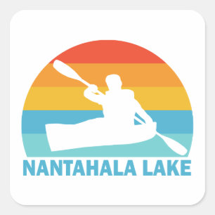 Sticker Carré Lac Nantahala Caroline du Nord Kayak