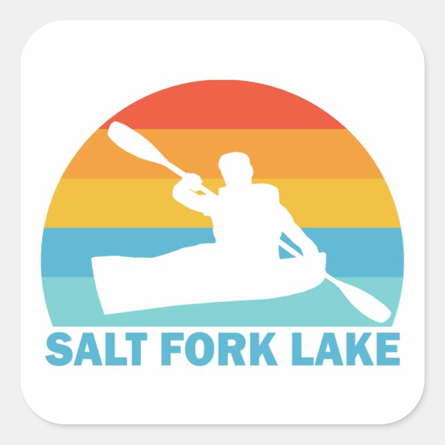 Sticker Carré Lac Salt Fork Ohio Kayak (Devant)
