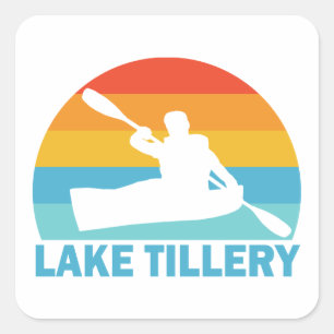 Sticker Carré Lac Tillery Caroline du Nord Kayak