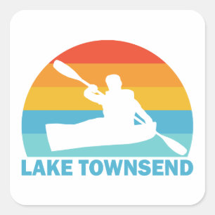 Sticker Carré Lac Townsend Caroline du Nord Kayak