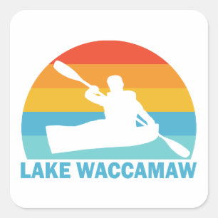 Sticker Carré Lac Waccamaw Caroline du Nord Kayak