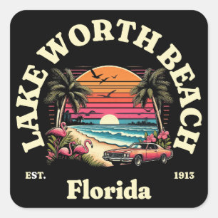 Sticker Carré Lac Worth Beach, Floride