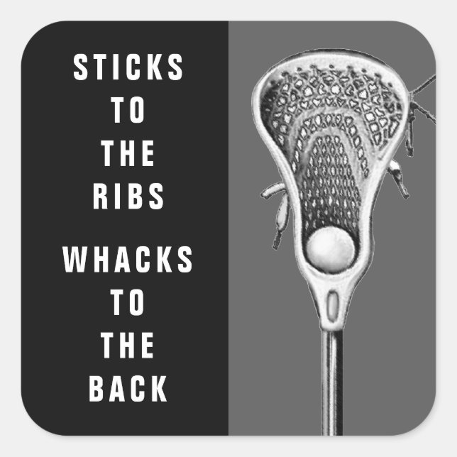 Sticker Carré Lacrosse Drôle (Devant)