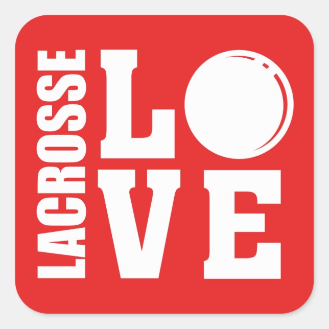 Sticker Carré Lacrosse Love (Devant)