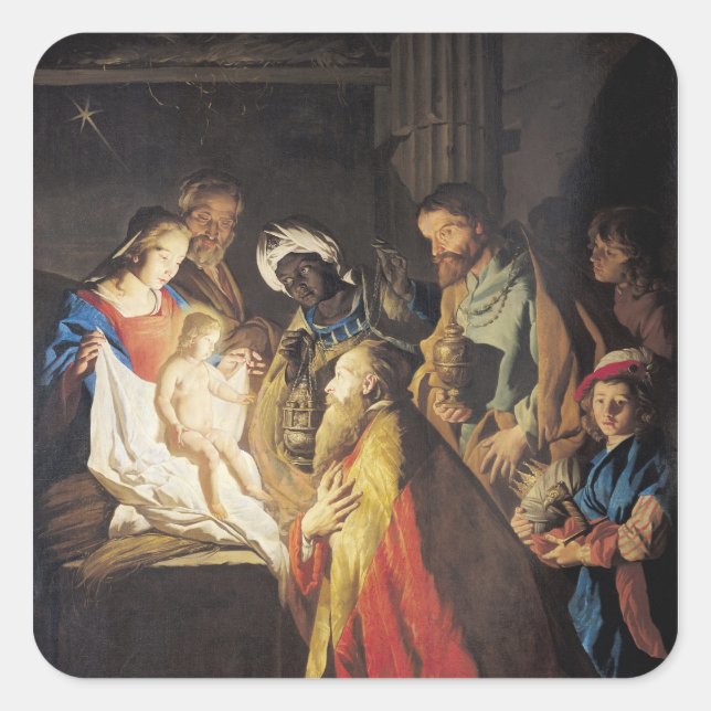 Sticker Carré L'Adoration des Mages 2 (Devant)