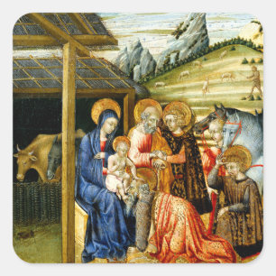 Sticker Carré L'Adoration des Mages par Giovanni di Paolo