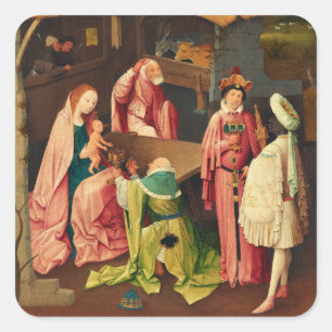 Sticker Carré L'Adoration des mages par Jérôme Bosch