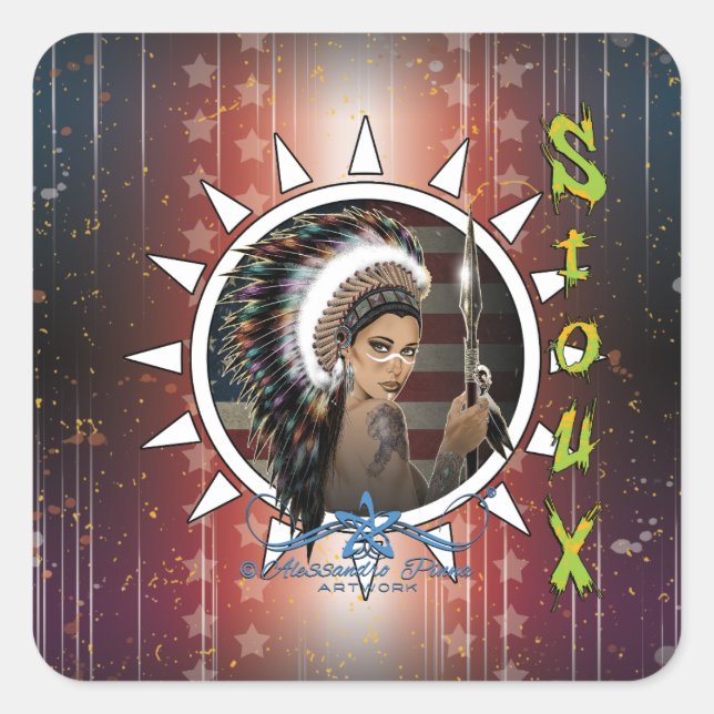Sticker Carré Lady Sioux (Devant)