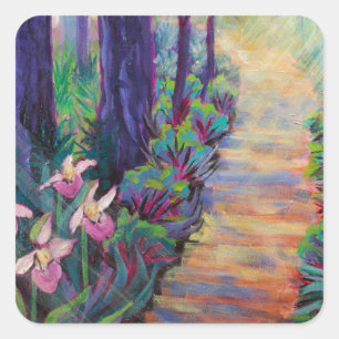 Sticker Carré Lady Slippers on the Path