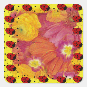 Sticker Carré Ladybug