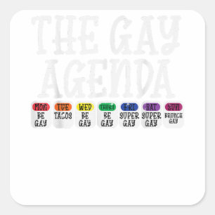 Sticker Carré L'agenda gay amusant Ally droit Gay pride LGBTQ