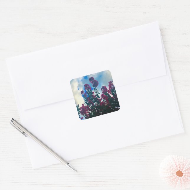 Sticker Carré lagerstroemia par un jour nuageux (Enveloppe)