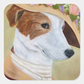 Sticker Carré Laika le Pooch victorien