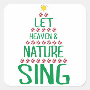Sticker Carré Laisser le ciel et la nature chanter X-mas Tree Im