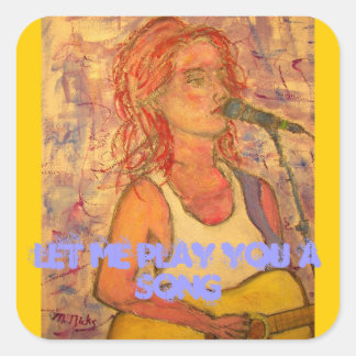 Sticker Carré laissez-moi vous jouer une chanson